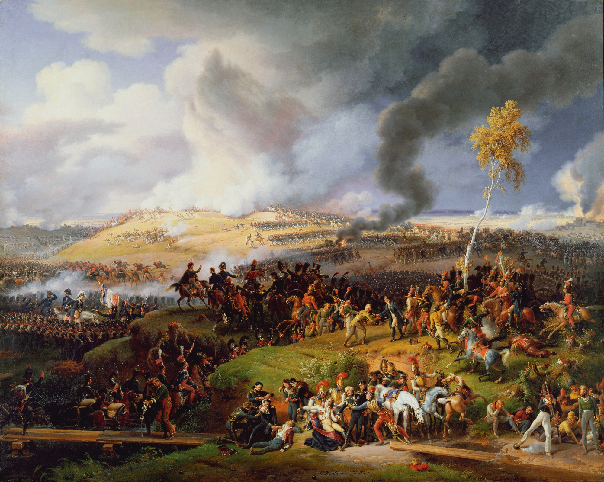 A painting of the Battle of Borodino during the invasion of Russia by France in the Napoleonic Wars